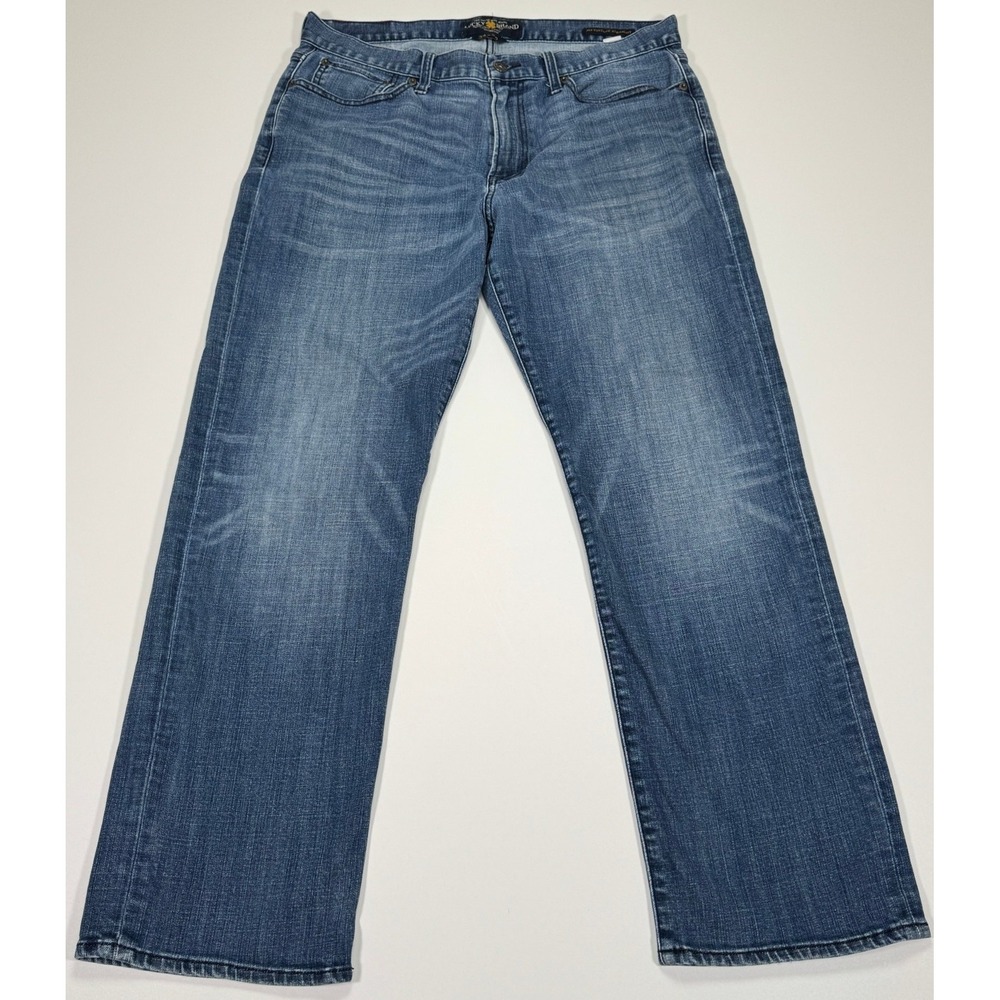 Lucky Brand 363 Vintage Straight Mens 34x30 Blue Jeans Denim Classic